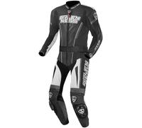 Arlen Ness Edge Traje de cuero de motocicleta de dos piezas, Negro/Gris/Blanco, Talla 48
