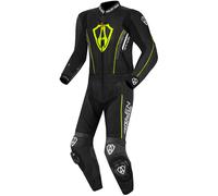 Arlen Ness Losail Traje de cuero de dos piezas, negro/amarillo, Talla 48