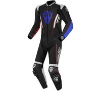 Arlen Ness Losail Traje de cuero de dos piezas, negro-blanco-rojo-azul, tamaño 52 para Hombres