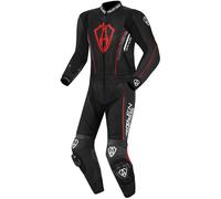 Arlen Ness Losail Traje de cuero de dos piezas, negro/rojo/blanco, Talla 50