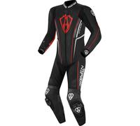 Arlen Ness Losail Traje de cuero de una pieza, negro-rojo, tamaño 56 para Hombres
