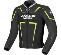Arlen Ness Motegi Chaqueta de cuero moto, negro-amarillo, tamaño 50 para Hombres