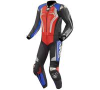 Arlen Ness Race-X Traje de cuero de motocicleta de dos piezas, negro-rojo-azul, tamaño 52 para Hombres