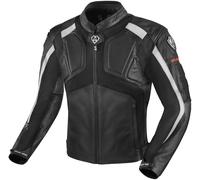 Arlen Ness Sportivo Chaqueta de cuero de la motocicleta, negro-blanco, tamaño 48 para Hombres