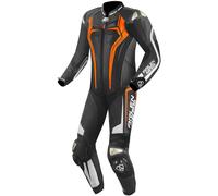 Arlen Ness Sugello 2 Traje de cuero de motocicleta de una pieza, negro/naranja, Talla 48