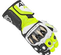 Arlen Ness Sugello Guantes de motocicleta, Negro/Blanco/Amarillo, Talla XS