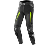 Arlen Ness Sugello Pantalones de cuero para motocicleta, negro/amarillo, Talla 56