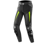 Arlen Ness Sugello Pantalones de cuero para motocicleta, negro-amarillo, tamaño 58 para Hombres