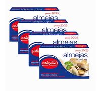 ARLEQUIN Almejas al Natural, Elaboradas en Galicia, Pack 4 Latas de 120 grs. cada una (480 grs)