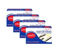 ARLEQUIN Sardinilla de las Rias Gallegas en Aceite de Oliva, Pack de 4 Latas de 120 grs. y 16/22 Unds (480 grs y 64/88 Unds)