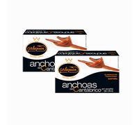 ARLEQUIN Serie Oro Anchoa del Cantábrico, Elaborada a Mano en Santoña, en Aceite de Oliva (2 Latas - 180 grs)