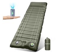 Arlierss Colchoneta eléctrica autoinflable, 12 cm de grosor, para camping, con cojín, ultraligera, impermeable, antideslizante, colchón de aire para exteriores, viajes, senderismo, playa, verde