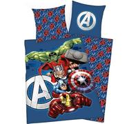 Arlis Avengers Marvel - Juego de funda nórdica (140 x 200 cm, incluye funda de almohada de 63 x 63 cm, incluye funda de almohada, 1)