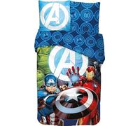 arlis Juego de cama de Los Vengadores - 1 funda nórdica + 1 funda de almohada 100% algodón (ropa de cama de Los Vengadores, 140 x 200 cm)