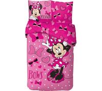 Arlis - Juego de cama de Minnie para niños, funda nórdica reversible de 140 x 200 cm, funda de almohada de 63 x 63 cm, 100% algodón (juego de cama Minnie, 140 x 200 cm)