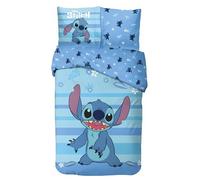 Arlis - Juego de cama para niños, funda nórdica reversible de 140 x 200 cm, funda de almohada de 63 x 63 cm, 100% algodón (juego de cama Stitch en azul, 140 x 200 cm)