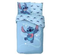 arlis Juego de ropa de cama de Lilo & Stitch para niños, funda de edredón reversible 140x200 cm, funda de almohada 63x63 cm, 100% algodón (Juego de cama Lilo & Stitch, 140 x 200 cm)