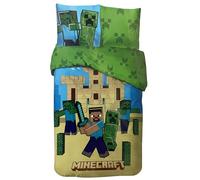 Arlis Minecraft, funda nórdica reversible de 140 x 200 cm, funda de almohada de 63 x 63 cm, 100% algodón (juego de cama Minecarft, 140 x 200 cm)