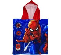 Arlis - Poncho de baño con licencia con capucha (50 x 100 cm), Poncho de baño Spider-Man, 1-8 años