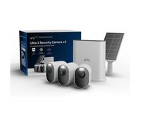 ARLO Arlo Ultra 3 Cámara de Seguridad IP Exterior 3-Cámaras Kit con Panel Solar, 8MP 4K, Wifi, Visión Nocturna, Alexa/Google Assistant, 10 Idiomas, IP65