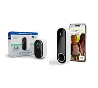 Arlo Essential 2 2K Cámara WiFi Exterior 2K, visión Nocturna en Color, Sirena, Audio bidireccional, Blanca Essential FHD Videoportero, Timbre Casa, Prueba Secure Incluida, 1 Cámara, Blanca