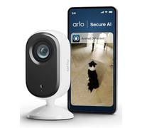 Arlo Essential 2 Indoor 2K Cámara WiFi Interior 2K para Mascotas, visión Nocturna, Audio bidireccional, Obturador de Lente, Blanca
