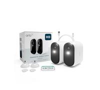 Arlo Essential 2 XL Camara Vigilancia WiFi Exterior HD, Camara Vigilancia WiFi Interior, Sensor de Movimiento, Alarmas Para Casa, Visión Nocturna Color, Prueba Arlo Secure Incluida, 2 Cámaras, Blancas