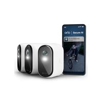 Arlo Essential 3 2K XL, cámara WiFi Exterior, batería de 24 Meses, visión Nocturna en Color, Sirena, Audio bidireccional, 3 cámaras Blancas