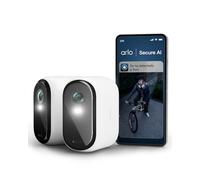 Arlo Essential 3 XL Camara Vigilancia WiFi Exterior 2K, Camara Vigilancia WiFi Interior, Batería De 24 Meses*, Sensor de Movimiento, Alarmas para Casa, Prueba Secure Incluida, 2 Cámaras, Blancas