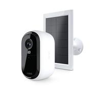 Arlo Essential - Cámara de Seguridad inalámbrica de 2ª generación con Panel Solar, cámara inalámbrica para Exteriores e Interiores con Foco Integrado, visión Nocturna a Color, Sensor de Movimiento y