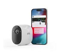 Arlo Essential Camara Vigilancia WiFi Exterior 1080p HD, Camara Vigilancia WiFi Interior, Sensor de Movimiento, Alarmas Para Casa, Prueba Arlo Secure Incluida, Visión Nocturna, 1 Cámara, Blanca