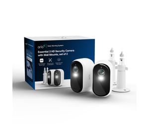 Arlo essential e3 hd 2-cams + 2x mounts caja cámara de seguridad ip e