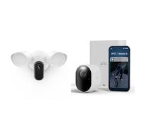 Arlo Floodlight 2K HDR, visión Nocturna en Color, Sirena de Alarma, 1 cámara Ultra 3 4K, Detección y reconocimiento de IA, Audio bidireccional, Prueba Secure, 1 Cámara