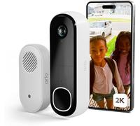 Arlo Timbre inalámbrico 2K y Timbre, Timbre de Video WiFi para Exteriores, Sensor de Movimiento, Sistema de cámara CCTV, cámara de Seguridad con batería de 6 Meses, visión Nocturna, Prueba Segura
