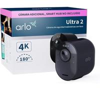 Arlo Ultra 2 Camara de Vigilancia WiFi Exterior 4K, Camara de Vigilancia WiFi Interior, Sensor de Movimiento, Alarmas Para Casa, Requiere Smart Hub Que Se Vende Por Separado, Cámara Adicional, Negra