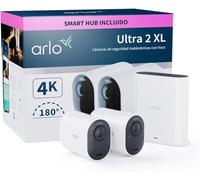 Arlo Ultra 2 XL Camara de Vigilancia WiFi Exterior 4K, Camara de Vigilancia WiFi Interior, Sensor de Movimiento, Alarmas Para Casa, Requiere Smart Hub Disponible Por Separado, 2 Cámaras, Blancas