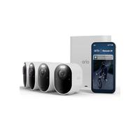 Arlo Ultra 3, Cámara de Vigilancia Exterior WiFi 4K UHD, Reconocimiento por IA, Vsión Nocturna a Color, Audio bidireccional, Funciona con Alexa, Prueba Arlo Secure incluida, 4 Cámaras + Smarthub