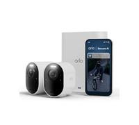 Arlo Ultra 3 Camara de Vigilancia WiFi Exterior 4K, Camara de Vigilancia WiFi Interior, Sensor de Movimiento, Alarmas para Casa, Visión Nocturna Color, Prueba Arlo Secure Incluida, 2 Cámaras, Blancas