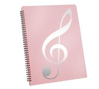 arlote Carpeta de Partituras, Capacidad de 60 PáGinas, Carpeta/Soporte para Partituras, Se Adapta Al TamañO de Carta A4, Escribible y Desmontable (Rosa)