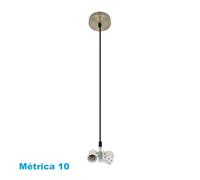Arm. colgante cara 2xe27 cuero m10 regx10x10 cm