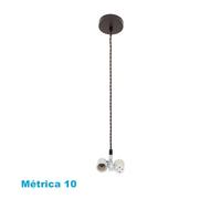 Arm. colgante cara 2xe27 marron m10 regx10x10 cm