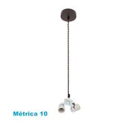 Arm. colgante cara 3xe27 marron m10 regx10x10 cm