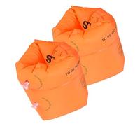 Arm Float Rings, Swim Arm Floaties, Adjustable Straps Bright Color Lightweight Comfort Fit Portable Secure Fit Compact, Swimming Training Bands for Kids Adults, 7.4x9.4Inches, Orange