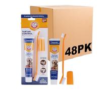 Arm & Hammer Kit de control de sarro para mascotas para perros | Contiene pasta de dientes, cepillo de dientes y cepillo de dedos | Reduce la acumulación de placa y sarro | Seguro para cachorros, kit