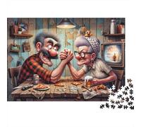 Arm Wrestling Duel 100% Recycled Cardboard Couple Arm Wrestle 1000 Piece Puzzle for Adults The Impossible Challenge 52x38cm/1000pcs