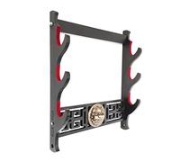 Arma De Espada De Madera Soporte De Pared De Espada Negra Con Acolchado Rojo, Soporte De Exhibición De Gama Alta, Soporte De Arma De Patrón De Estilo Chino Para Decoración Del Hogar Katana,3 Tier