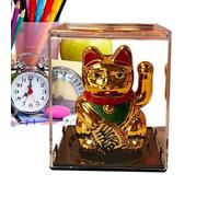 Arma de onda de gato chino | Solar Powered Waving Automatic Decor - Solar Powered Fortune Cat - for Desk Car Home Office Product Size: about Shop Birthday Wedding Chinese New Year Housewarming Living