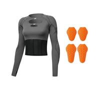 ARMAAN Camiseta Protectora Para Motociclismo De Mujer Con Coderas Y Hombreras - Capa Base Transpirable, Prenda Elástica Para Motociclistas, Para Motocross Y Conducción En Carretera,Grey-L