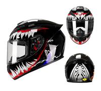 ARMAAN Casco Integral de Motocicleta Nuevo, con certificación ECE, Transpirable, Equipo de protección contra choques, Unisex para Adultos, Ideal para Deportes, Turismo y Scooter eléctrico,Color D-S