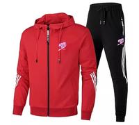 ARMAAN Chándal informal hombre 2 piezas, sudadera capucha y cremallera completa manga larga para FAIRY TAIL chándal bolsillo, chaqueta deportiva ajuste cómodo otoño e invierno,Red-s